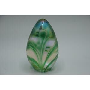 Glass Eye Studio Multicolor Egg Shape Paperweight GES 2008